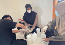 Students of Community Service Introduce Natural Larvicide from Ketapang Leaves in Way Tataan Village