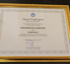 Menghadiri Penyerahan Hadiah Peringkat I untuk Unila pada Penghargaan Wajah Bahasa Instansi Pemerintah