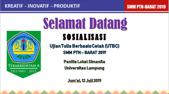 Sosialisasi UTBC SMM PTN BARAT 2019