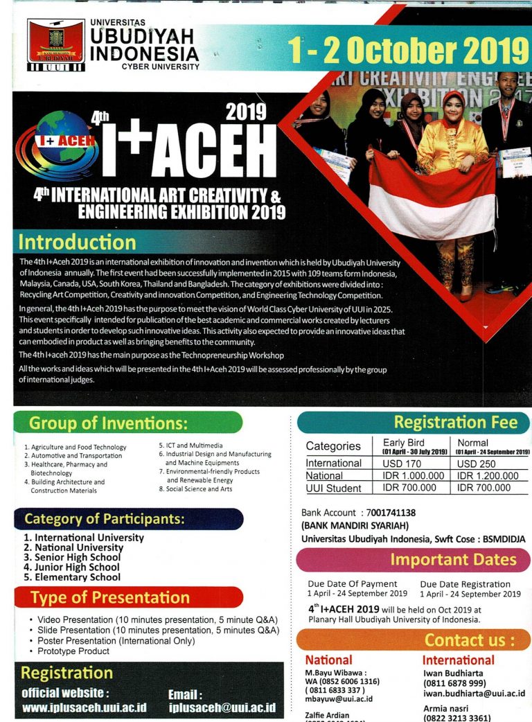 Internasional Art Creativity & Engeneering Exhibition 2019
