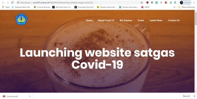 Unila Luncurkan Website Satgas Covid-19