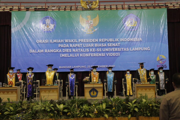 Ma’ruf Amin Sampaikan Orasi Ilmiah pada Dies Natalis ke 55 Unila