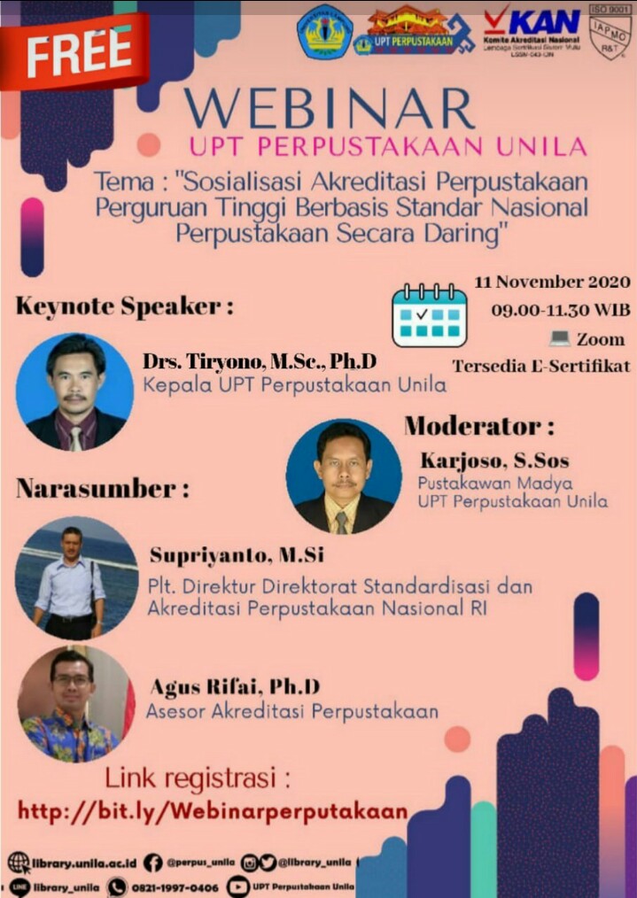 WEBINAR UPT PERPUSTAKAAN UNILA