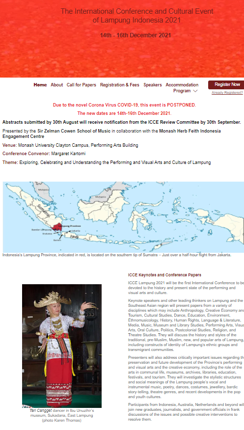 The International Conference and Cultural Event of Lampung Indonesia 2021