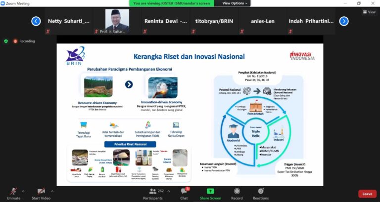Unila Ikuti Webinar Kemitraan Strategis dalam Mendorong Prioritas Riset Nasional