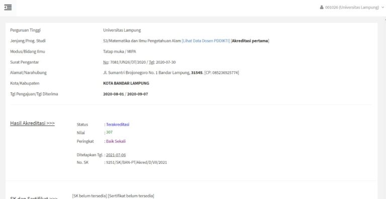 Program Doktor FMIPA Raih Predikat Baik Sekali dari BANPT