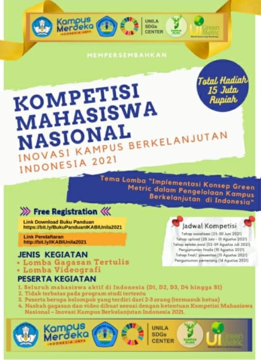 Unila-UI GreenMetric Gelar Kompetisi Nasional Ikabi 2021