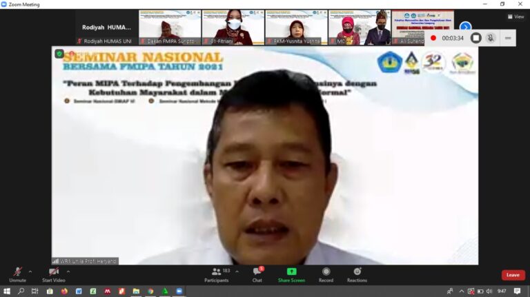 Seminar Nasional: Peran MIPA pada Pengembangan IPTEK di Tengah Pandemi