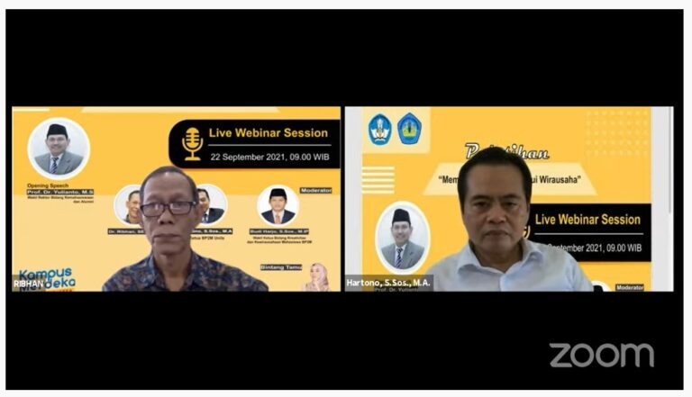 Webinar Pelatihan Membangun Mimpi Melalui Wirausaha