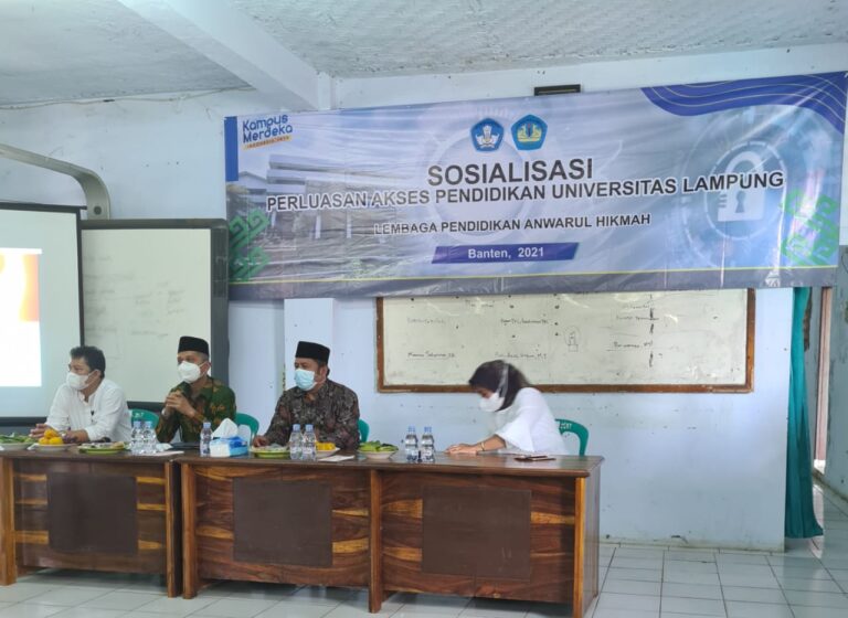 Sosialisasi Perluasan Akses Pendidikan Unila ke Perguruan Islam Anwarul Hidayah dan Mathla’ul Anwar Linahdlatil Ulama