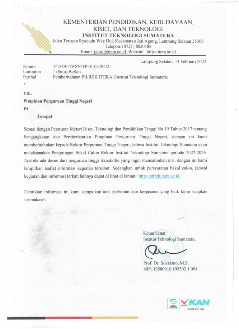 Pemilihan Rektor Institut Teknologi Sumatera