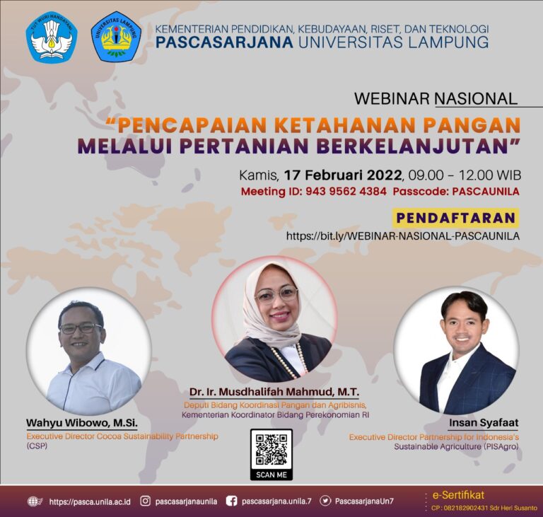 Webinar Nasional: Pencapaian Ketahanan Pangan Melalui Pertanian Berkelanjutan