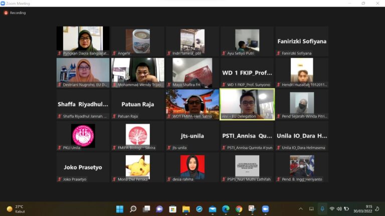 Unila-EU Embassy Gelar Pertemuan Virtual