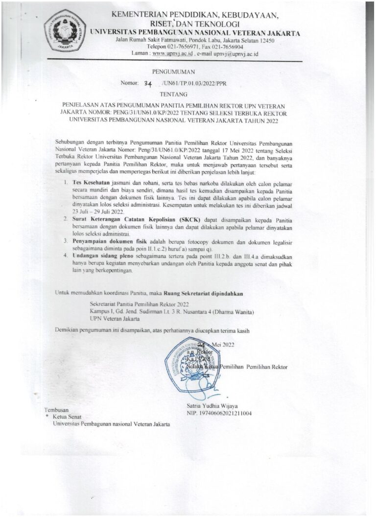 Pemilihan Rektor UPN Veteran Jakarta