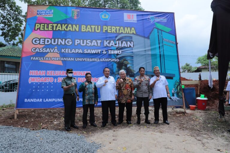 Groundbreaking Gedung Pusat Kajian Cassava, Kelapa Sawit, dan Tebu FP Unila