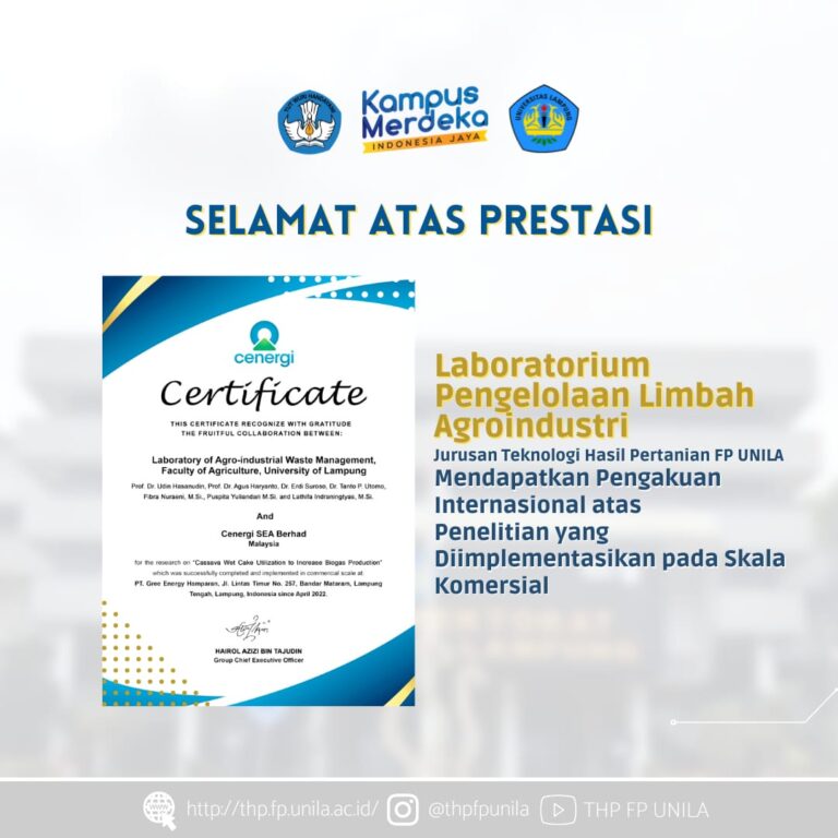 Laboratorium THP Terima Sertifikat Internasional