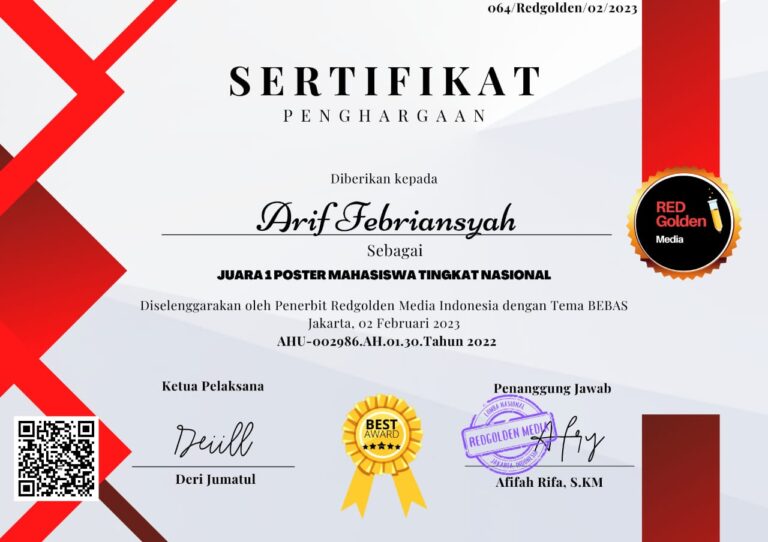 Arif Febriansyah Raih Juara I Desain Poster Nasional