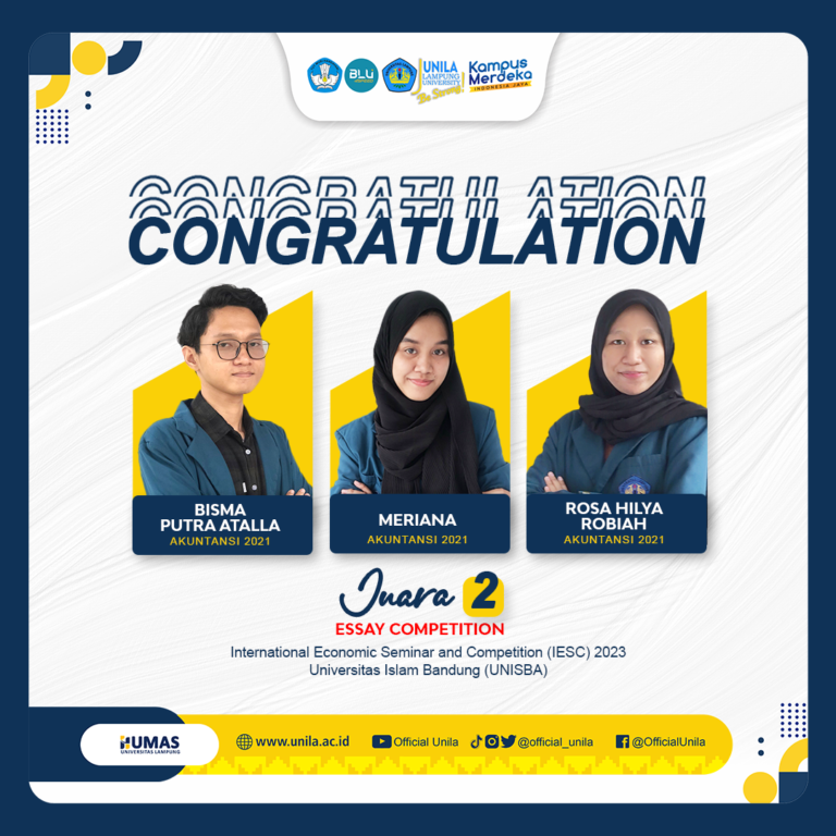 Tiga Mahasiswa Unila Raih Juara 2 Lomba Esai Internasional Promosikan Pariwisata Indonesia Lewat Game Roblox