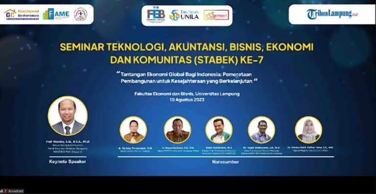 Semnas STABEK ke-7 Unila: Tingkatkan Produktivitas dan Kualitas SDM untuk Tantangan Ekonomi Global