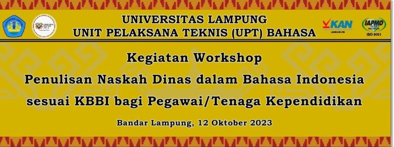 Workshop Penulisan Naskah Dinas dalam Bahasa Indonesia Sesuai KBBI 