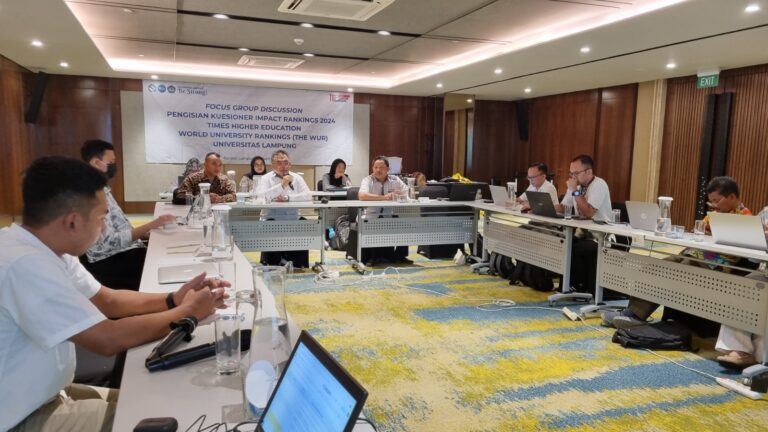 Unila Gelar FGD Pemeringkatan THE