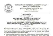 DAFTAR PESERTA DAN JADWAL PELAKSANAAN SKB TAMBAHAN BAGI CPNS KEMDIKBUDRISTEK 2023