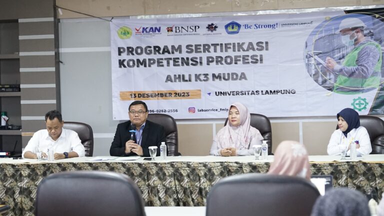 Unila Gelar Pelatihan Sertifikasi Kompetensi Profesi Ahli K-3 Muda