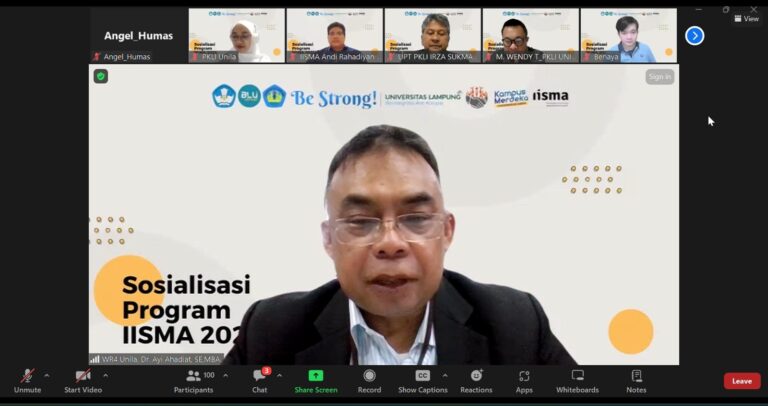 Program IISMA 2024 Dibuka, UPT PKLI Unila Gelar Sosialisasi Daring