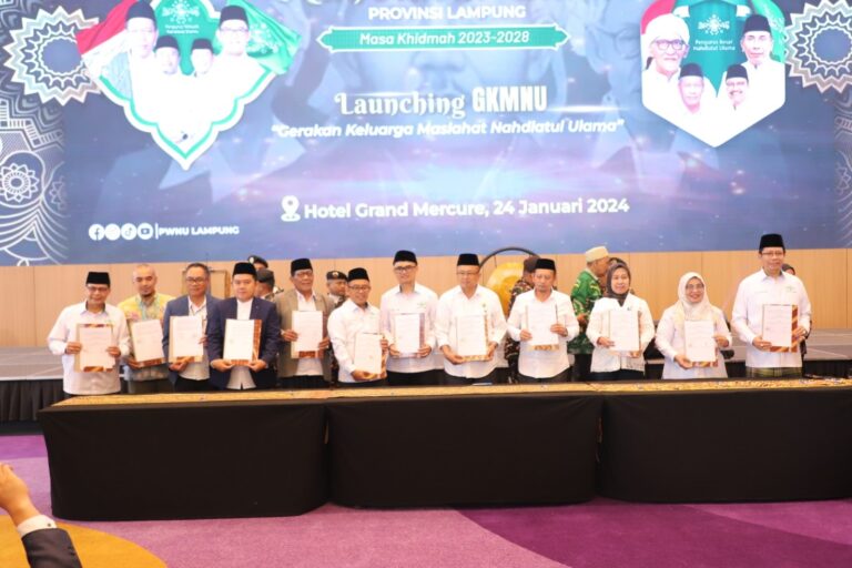 Unila dan PWNU Provinsi Lampung Teken MoU Implementasi Gerakan Keluarga Maslahat NU