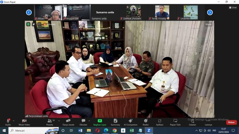 UPT Perpustakaan Adakan Zoom Meeting Koordinasi KPDI 2024