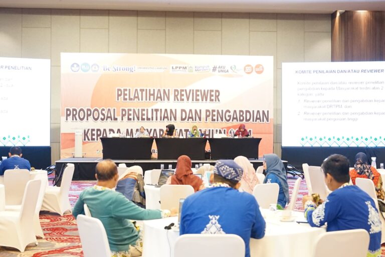 Pelatihan Persepsi Reviewer: Unila Tingkatkan Kualitas Penelitian dan Pengabdian kepada Masyarakat