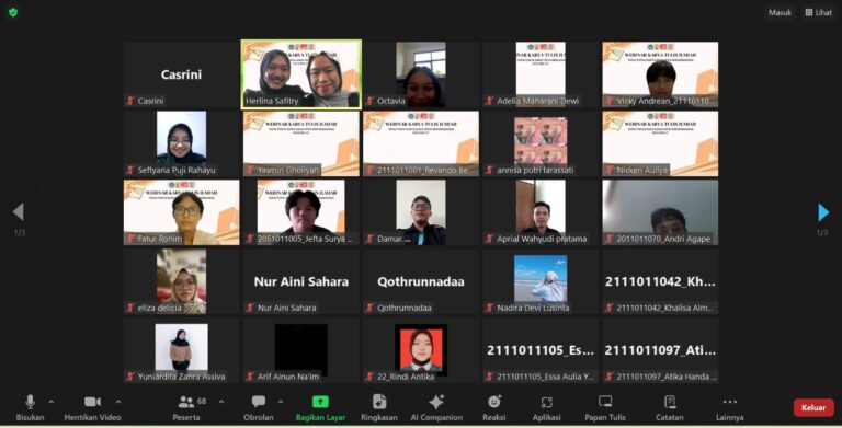 UKM-U Saintek Unila Gelar Webinar Karya Tulis Ilmiah untuk Umum