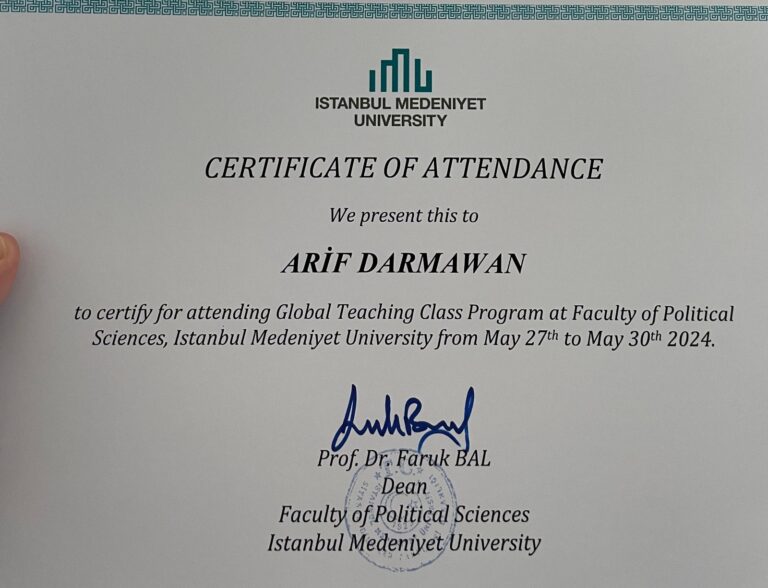 Dosen FEB Mengajar di Istanbul Medeniyet University Melalui Program Global Teaching Master Class