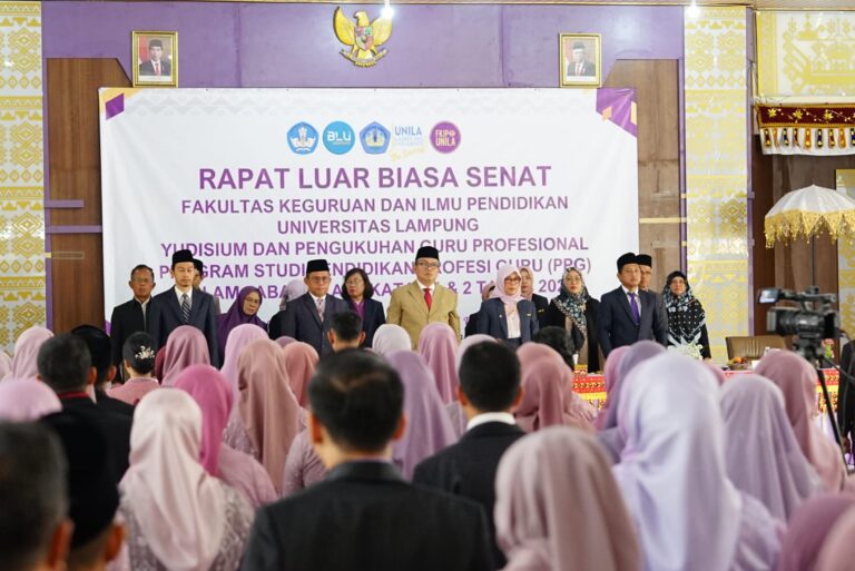 Unila Gelar Yudisium dan Pengukuhan Guru Profesional PPG 2023