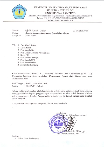 Pemberitahuan Maintenance Server WHM/Cpanel Data Center