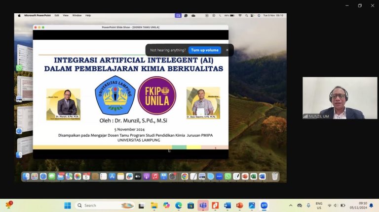 Mengajar Dosen Tamu : Integrasi AI dalam Pendidikan Kimia
