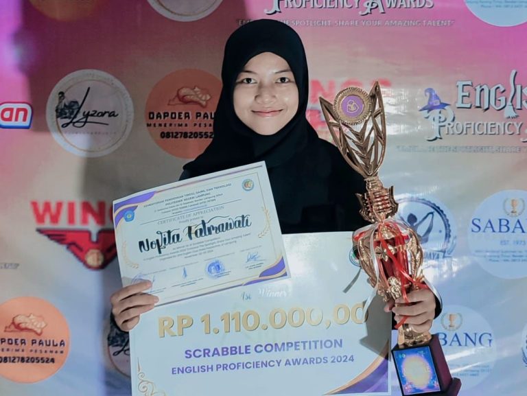 Wakili UKM-U ESO Unila, Nofita Fatmawati raih Juara Pertama Scrabble English Proficiency Awards 2024