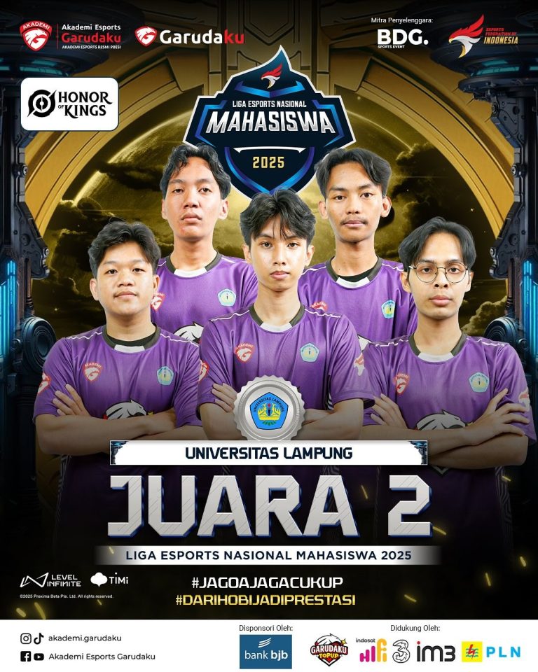 Tim Unila Runner Up Liga Esports Honor of Kings Nasional Mahasiswa 2025