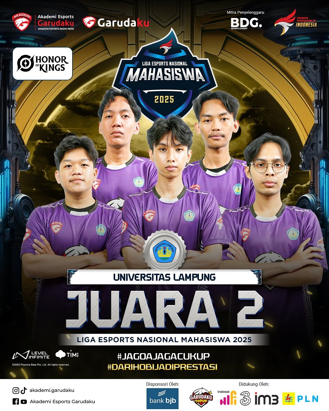 Tim Unila Runner Up Liga Esports Honor of Kings Nasional ...