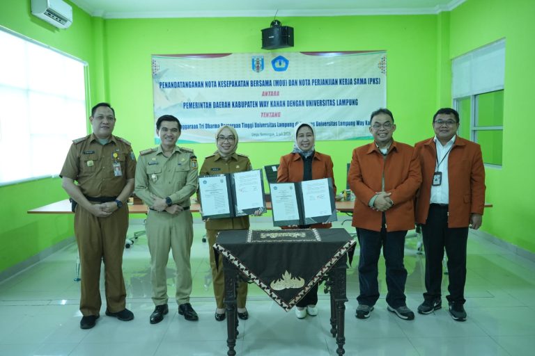 Unila dan Pemda Kabupaten Way Kanan Teken MoU, jalin Kolaborasi Wujudkan Kampus Berdampak