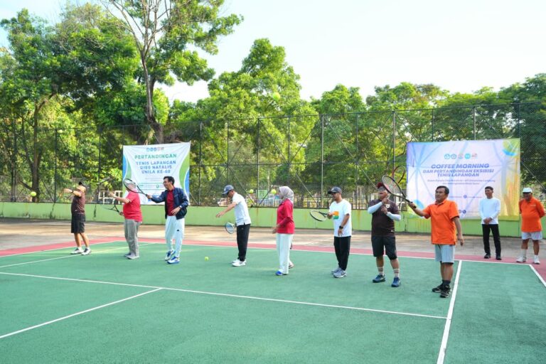 Pertandingan Eksibisi Tenis Meriahkan Dies Natalis Ke-60 Universitas Lampung