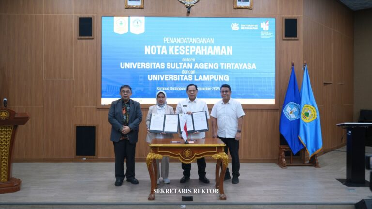 Unila dan Untirta Perkuat Kerja Sama Tridarma dan SDM