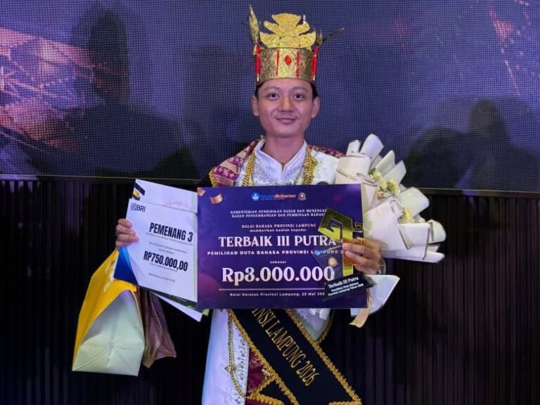 Muhammad Luthfi Handika Juara III Duta Bahasa Lampung 2026